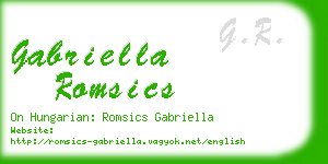 gabriella romsics business card